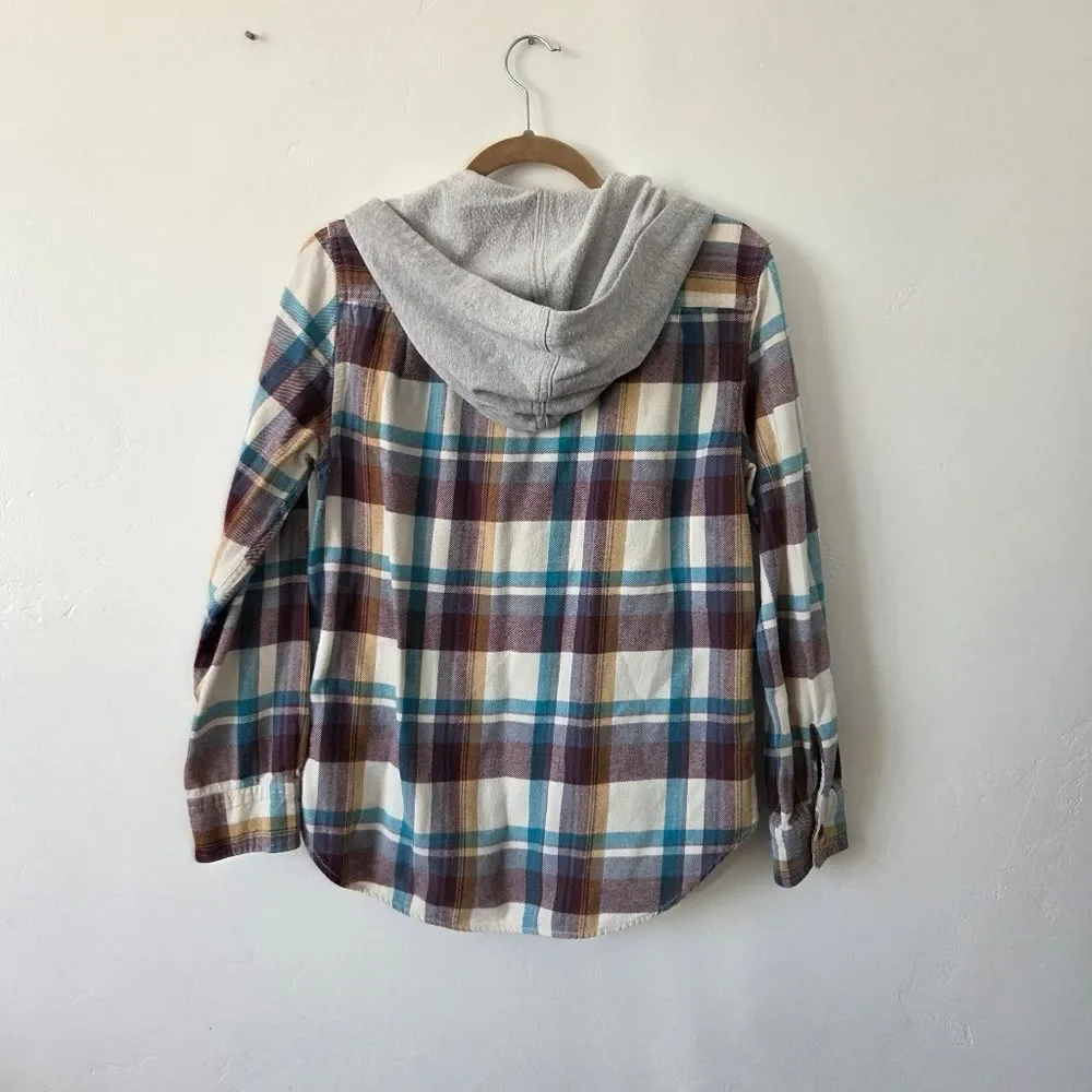 Pacsun Plaid Hoodie Shirt Men's Small Pockets Skater Streetwear Punk Grunge Y2K